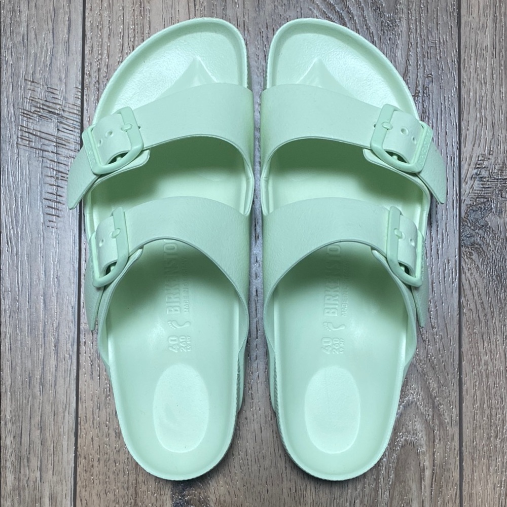 Birkenstock Mint Green Slide Sandals